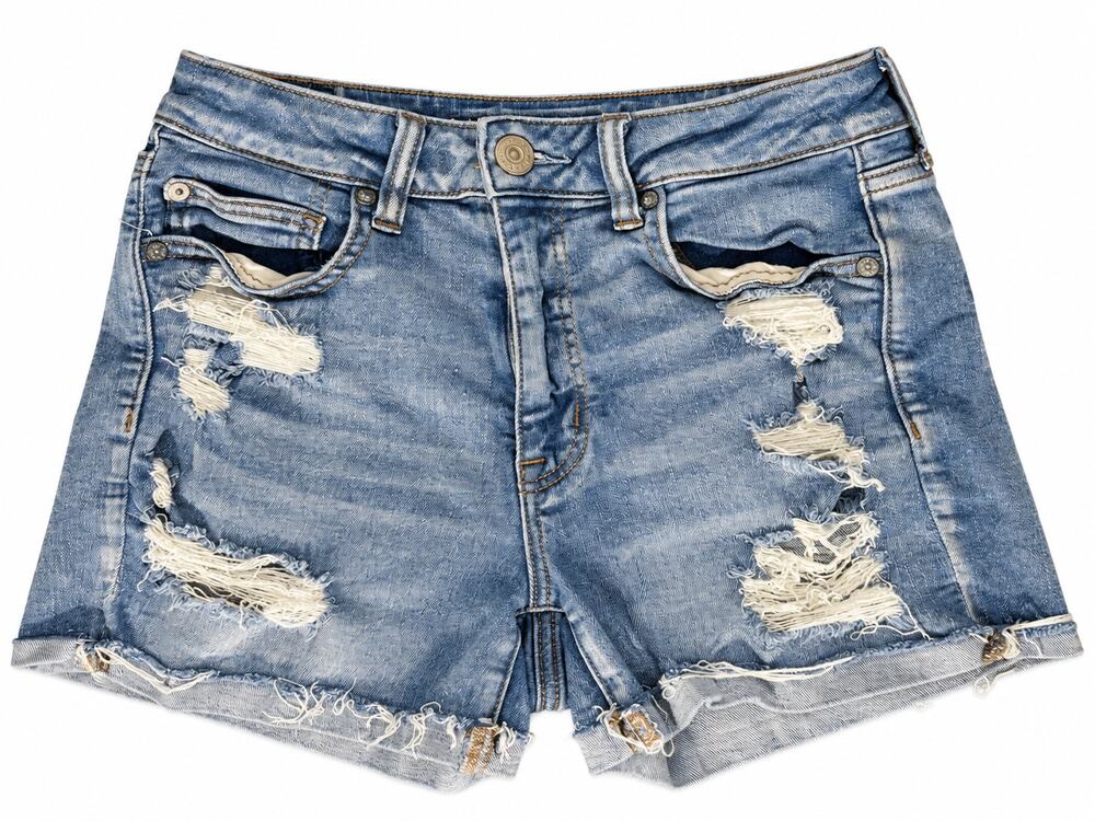 American Eagle Ne(x)t Level Stretch Distressed Denim Shorts — Size 6